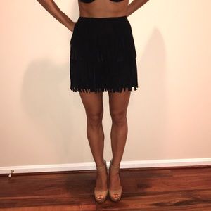 Suede Fringe Skirt!